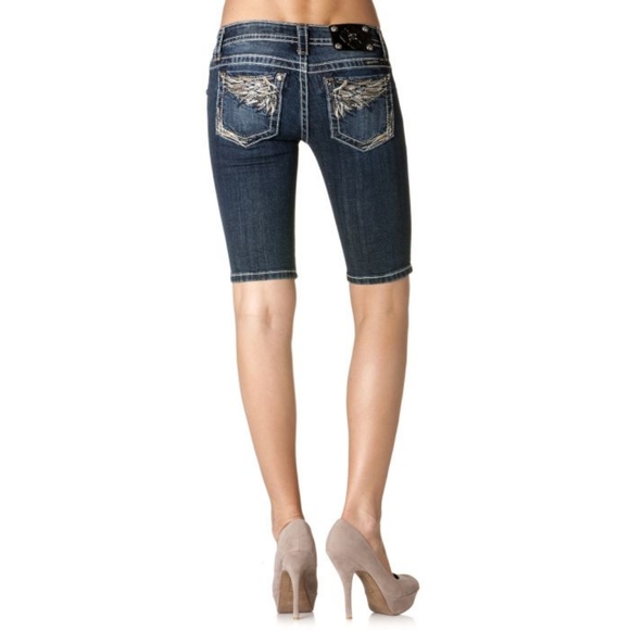 Miss Me embellished Bermuda Jeans Shorts JP5724M2 - Picture 5 of 10